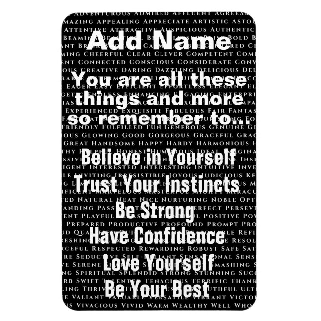 Anpassningsbar Positive Ord Affirmation Magnet (Vertikal)