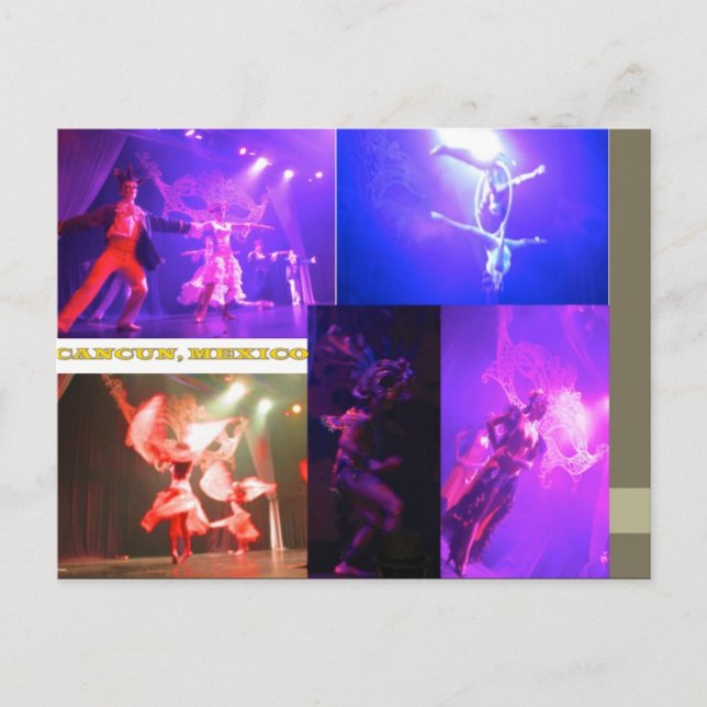 ANPASSNINGSBAR POSTCARDS- CANCUN COLLAGE 7 VYKORT (Framsida)