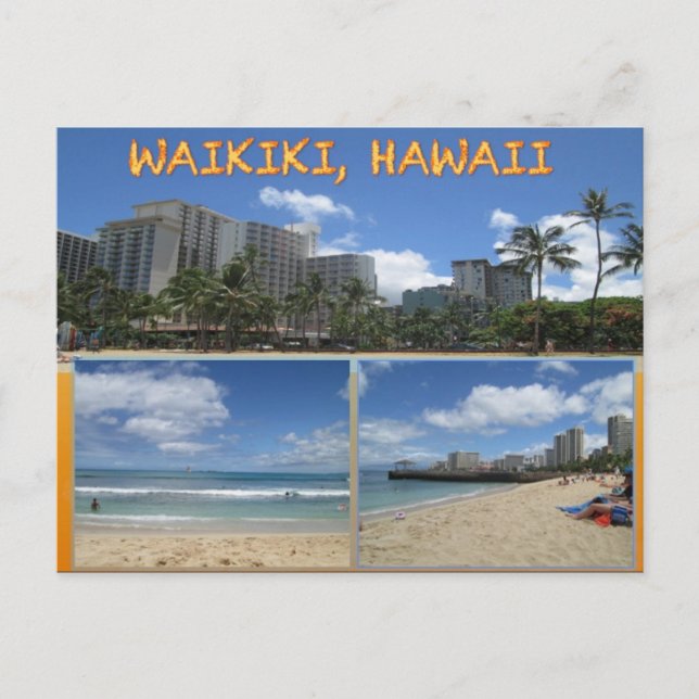 ANPASSNINGSBAR POSTCARDS- HAWAII COLLAGE# 1 VYKORT (Framsida)
