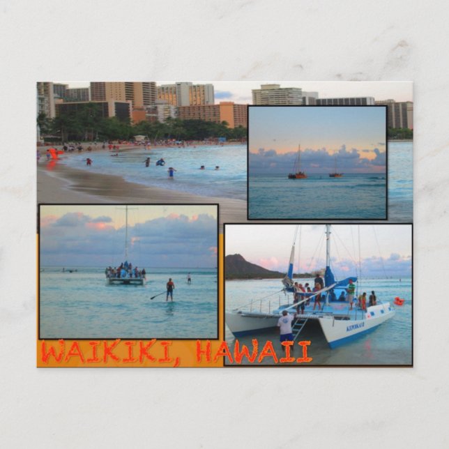 ANPASSNINGSBAR POSTCARDS- HAWAII COLLAGE# 28 VYKORT (Framsida)