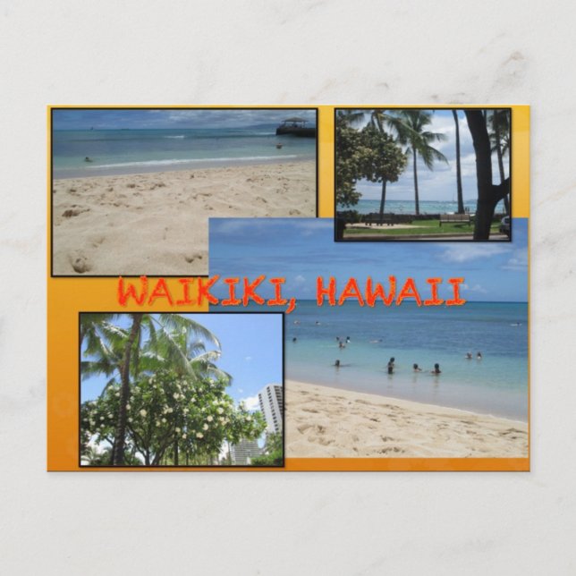 ANPASSNINGSBAR POSTCARDS- HAWAII COLLAGE# 2 VYKORT (Framsida)