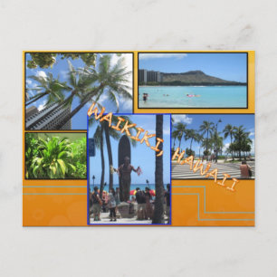 ANPASSNINGSBAR POSTCARDS- HAWAII COLLAGE# 5 VYKORT