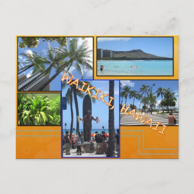 ANPASSNINGSBAR POSTCARDS- HAWAII COLLAGE# 5 VYKORT (Framsida)