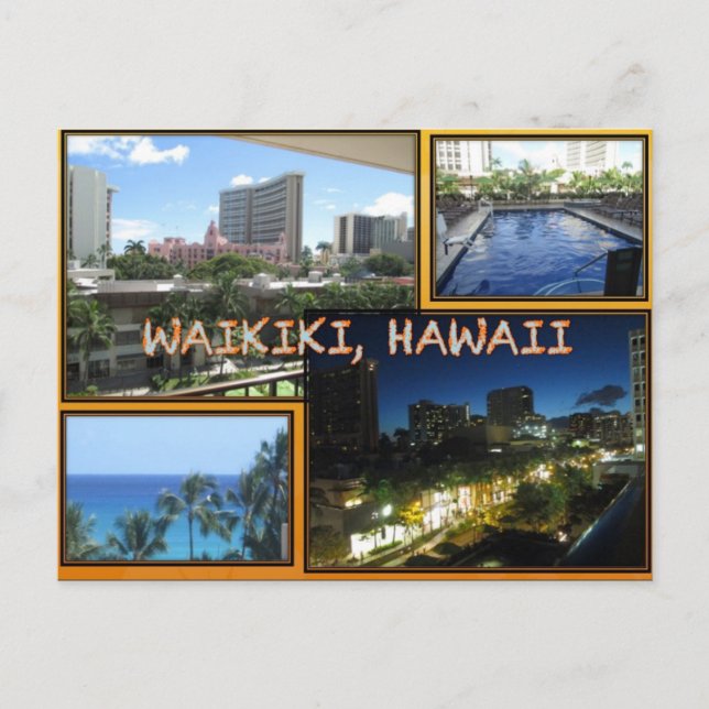 ANPASSNINGSBAR POSTCARDS- HAWAII COLLAGE# 6 VYKORT (Framsida)