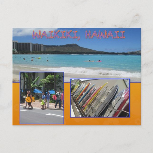 ANPASSNINGSBAR POSTCARDS- HAWAII COLLAGE# 7 VYKORT (Framsida)