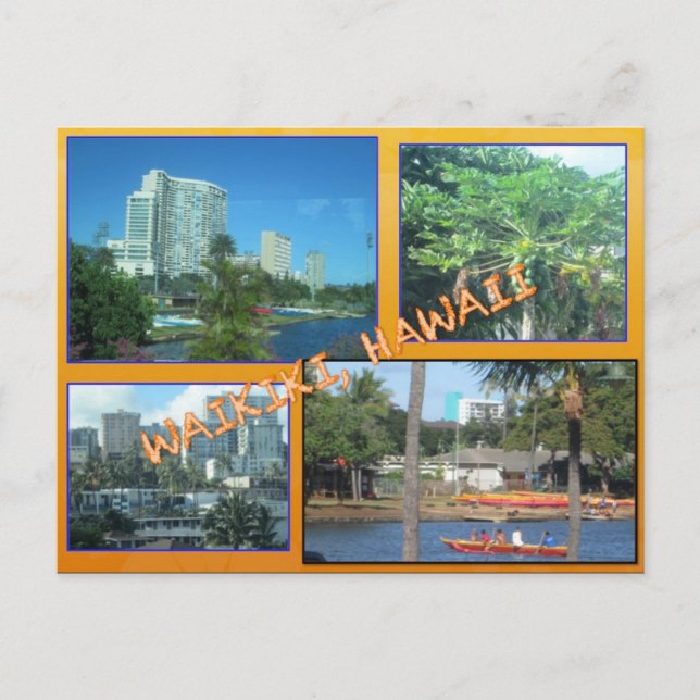 ANPASSNINGSBAR POSTCARDS- HAWAII COLLAGE# 8 VYKORT (Framsida)