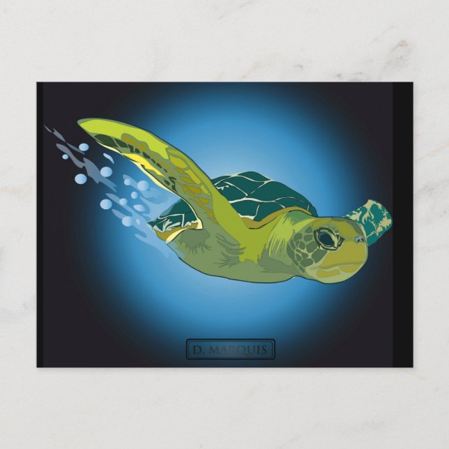 ANPASSNINGSBAR POSTCARDS- SEA TURTLE VYKORT (Framsida)