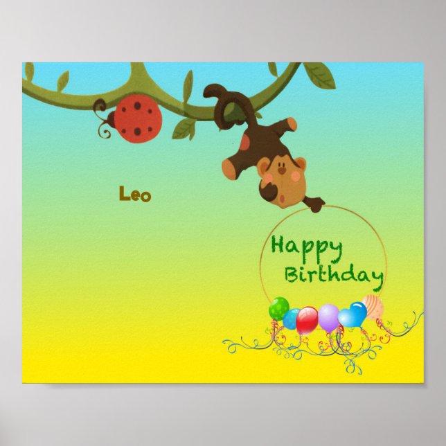 Anpassningsbar Poster - Spelande apa (Framsidan)