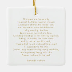 Anpassningsbar prayer sång citattext elegant 2 sid julgransprydnad keramik
