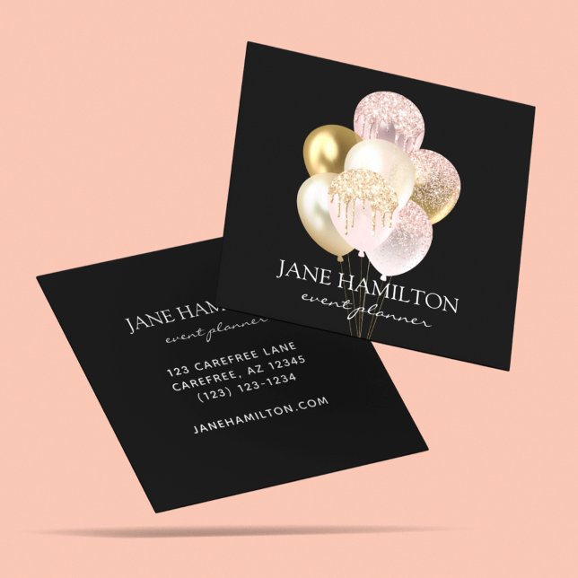 Anpassningsbar Premium Elegant Black Fyrkantigt Visitkort (Skapare uppladdad)