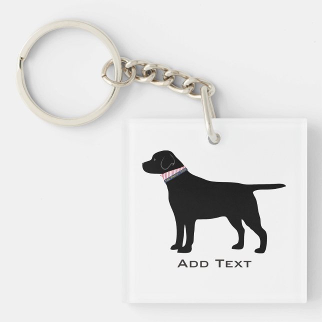 Anpassningsbar Preppy Black Hund Lab Silhouette (Framsidan)