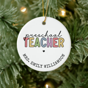 Anpassningsbar Preschool Teacher Personlig Gifts Julgransprydnad Keramik