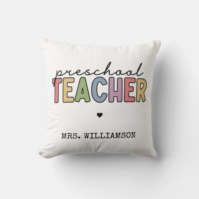 Anpassningsbar Preschool Teacher Personlig Gifts Kudde (Framsida)