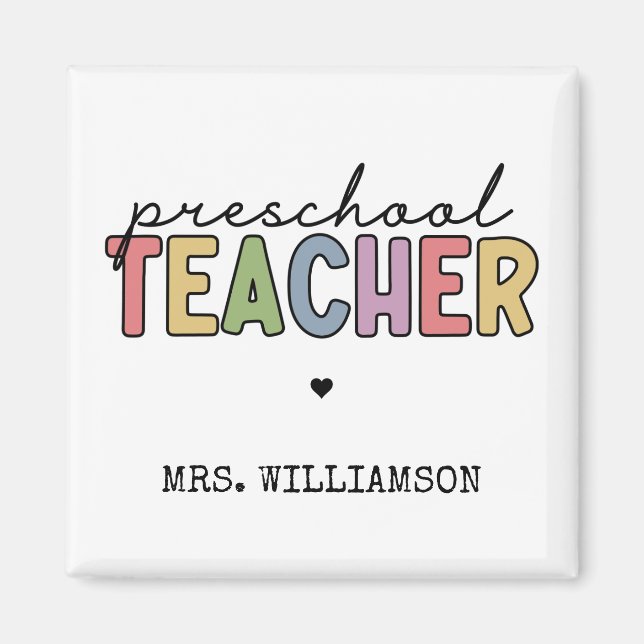Anpassningsbar Preschool Teacher Personlig Gifts Magnet (Framsidan)