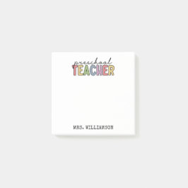 Anpassningsbar Preschool Teacher Personlig Post-it Block