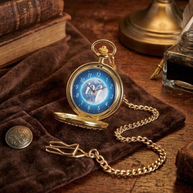 Anpassningsbar presentidé (månljust) Unik monogram Armbandsur (best pocket watch gifts, buy personalized antique pocket watch)