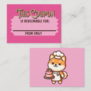 Anpassningsbar presentkupong för Shiba Cake Anteckningskort