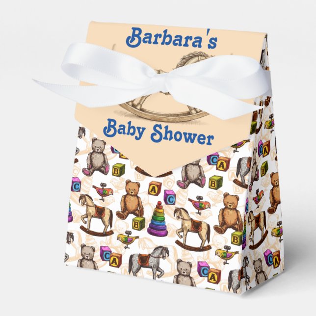 Anpassningsbar presentlåda för baby shower med gun (Framsidan Sidan)