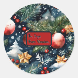 Anpassningsbar presentpapperdesign runt klistermärke