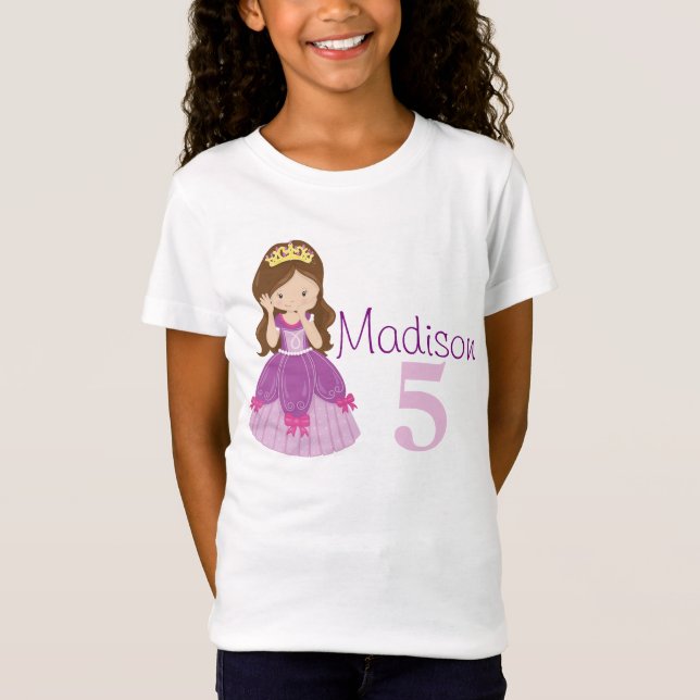 Anpassningsbar Princess Birthday Girl Kids Tröja (Framsida)