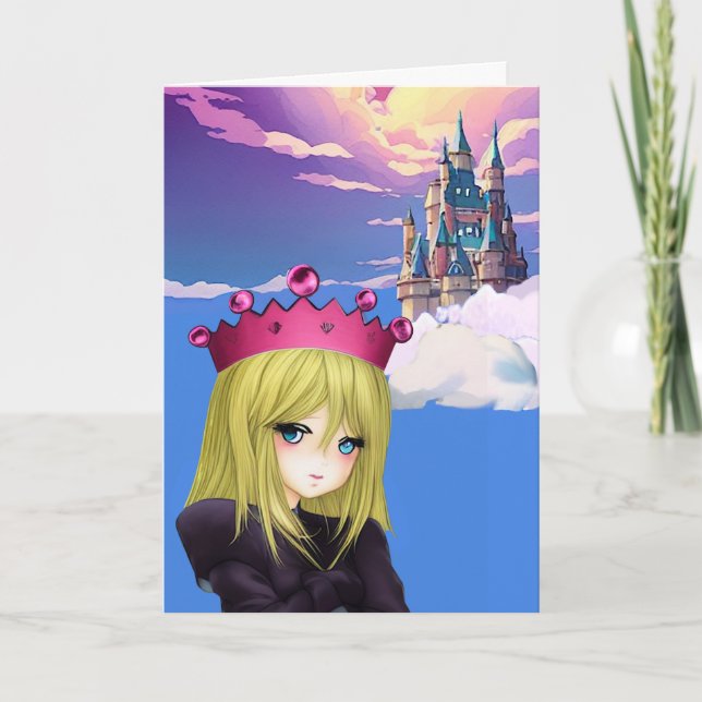 Anpassningsbar Princess och Castle Greeting Card Kort (Framsida)