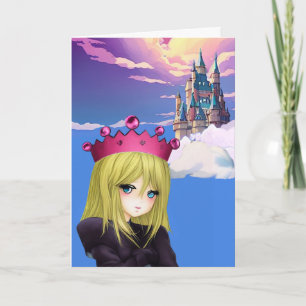 Anpassningsbar Princess och Castle Greeting Card Kort