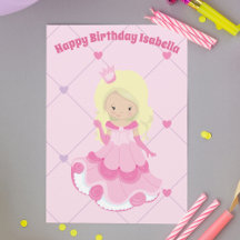 Anpassningsbar Princess Söt Rosa Blonde Girl Birth