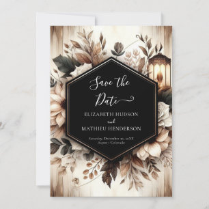 Anpassningsbar Printable Rustic Bröllop Spara Datumet