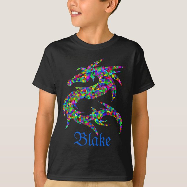 Anpassningsbar Prismatic Dragon Namn T Shirt (Framsida)