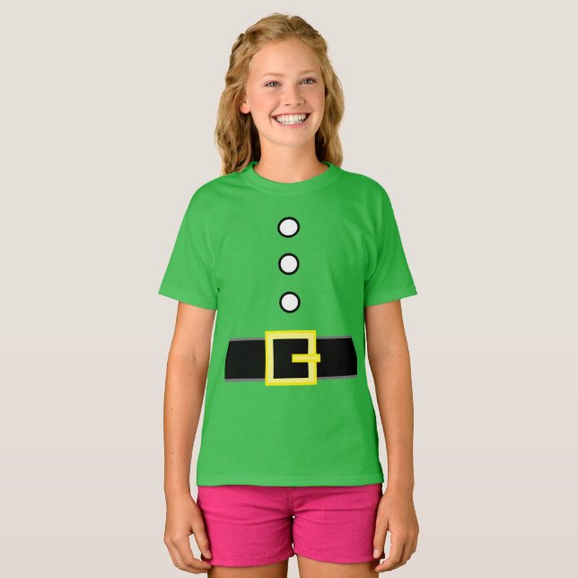Anpassningsbar Products jul ELF KOSTYM COSTUME T Shirt (Hel framsida)