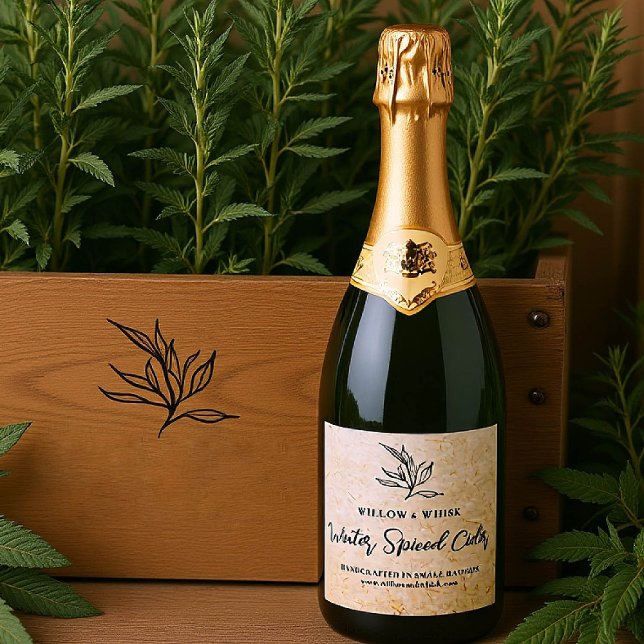 Anpassningsbar Produktens dryckesförpackning Botan (handmade artisanal small batch drink label gifting christmas bridal baby shower kraft botanical)
