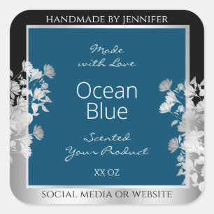 Anpassningsbar Produktetiketter Oceanien Blue med Fyrkantigt Klistermärke