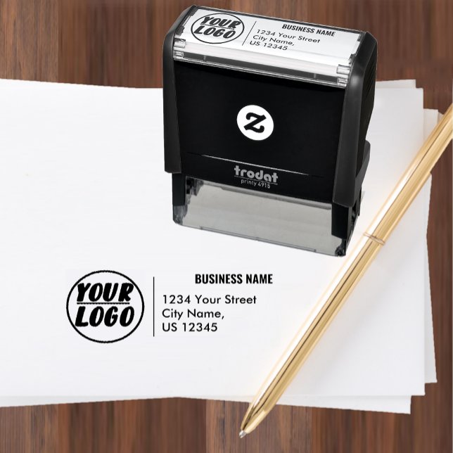 Anpassningsbar Professionell Business Logotyp Retu Självfärgande Stämpel (Custom Professional Business Logo Return Address Self-inking Stamp)