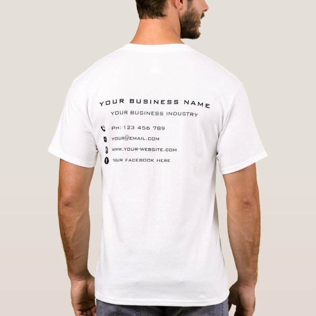 Anpassningsbar Professionell Business Promotional  T Shirt (Baksida)