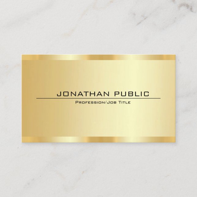 Anpassningsbar Professionell Elegant Faux Guld-mal Visitkort (Framsida)