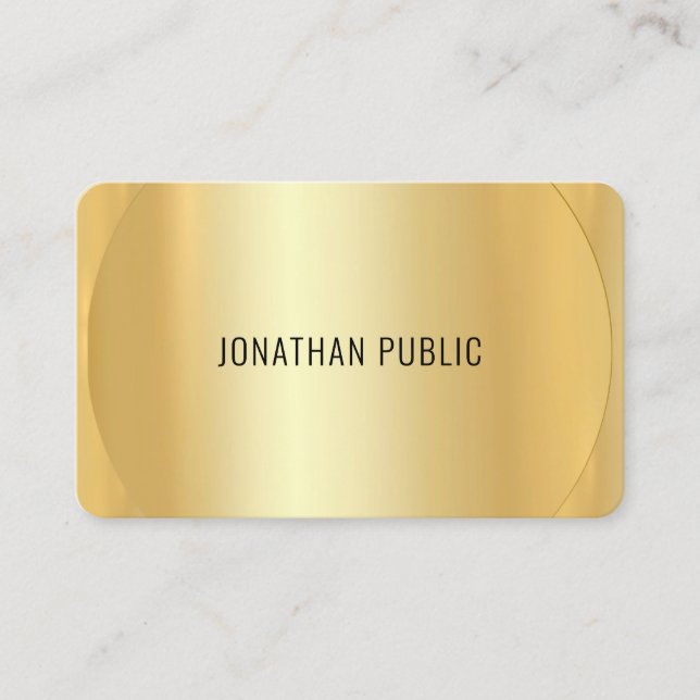 Anpassningsbar Professionell Modern Elegant Faux G Visitkort (Framsida)