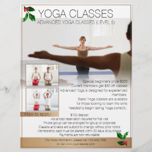 Anpassningsbar professionell Yoga-julflygare Reklamblad