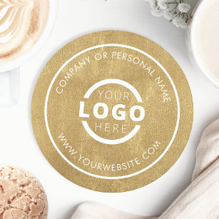 Anpassningsbar Promoted Business Logotyp Branded G Underlägg Papper Rund