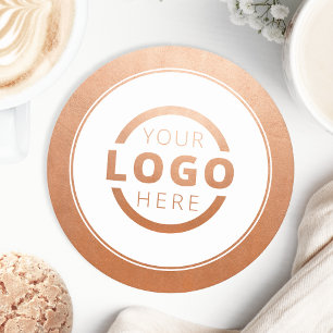 Anpassningsbar Promoted Business Logotyp Branded G Underlägg Papper Rund