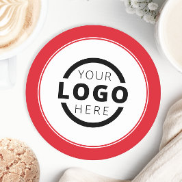 Anpassningsbar Promoted Business Logotyp Branded R Underlägg Papper Rund