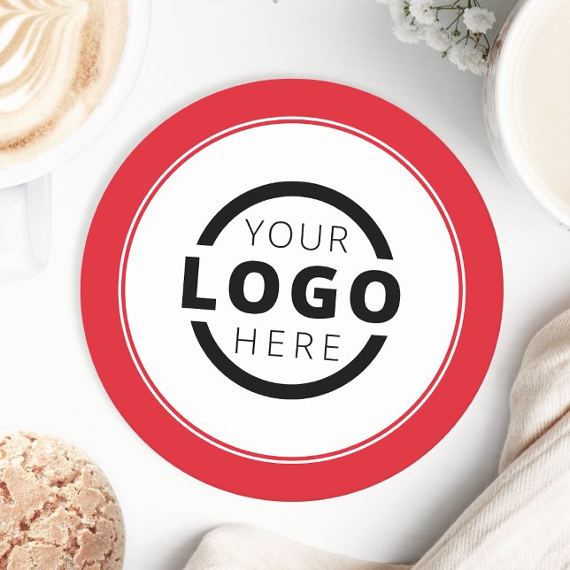 Anpassningsbar Promoted Business Logotyp Branded R Underlägg Papper Rund (Skapare uppladdad)