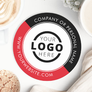 Anpassningsbar Promoted Business Logotyp Branded R Underlägg Papper Rund
