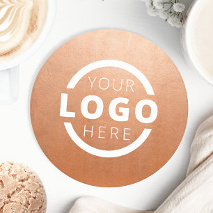 Anpassningsbar Promoted Business Logotyp Branded R Underlägg Papper Rund