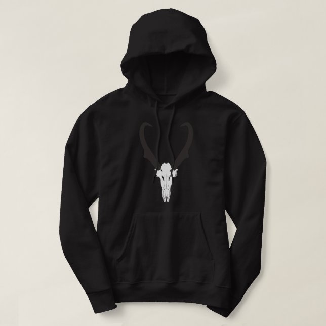 Anpassningsbar Pronghornskalle Hoodie (Design framsida)