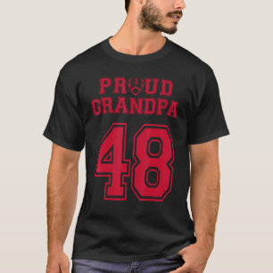 Anpassningsbar Proud Football Grandpa Number 48 R T Shirt