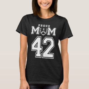 Anpassningsbar Proud Football Mamma nummer 42 Pers T Shirt