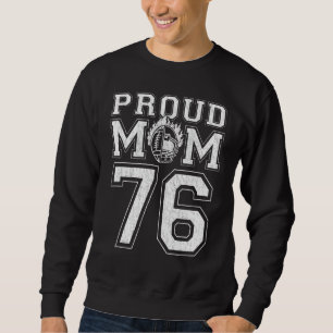 Anpassningsbar Proud Football Mamma nummer 76 för Lång Ärmad Tröja