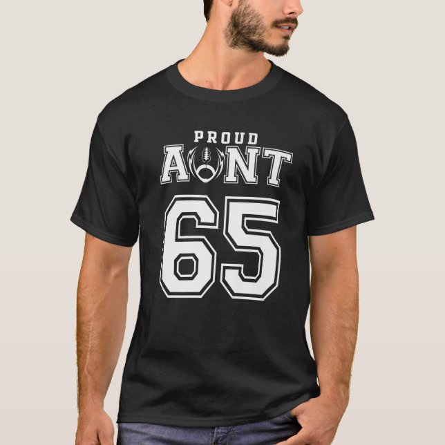 Anpassningsbar Proud Football Moster nummer 65 Per T Shirt (Framsida)