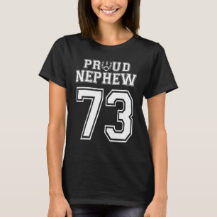 Anpassningsbar Proud Football Nephew nummer 73 Per T Shirt