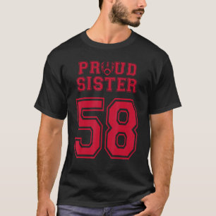 Anpassningsbar Proud Football Sister nummer 58 R P T Shirt